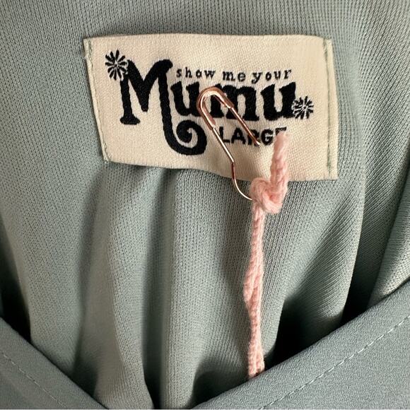 Show Me Your Mumu Kendall Maxi Bridesmaid Dress Solver Sage Crisp NWT - Picture 12 of 13